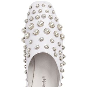 Jeffrey Campbell Baxley White Studded Flats